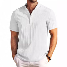 Camisa Manga Curta de algodão, Mancini Bellini® Henley Listrada