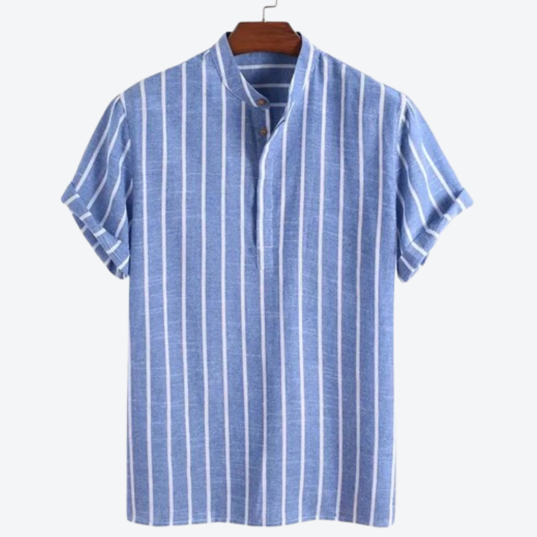 Camisa Gola Padre, Manga Curta de algodão 100%, Mancini Bellini® Phelps